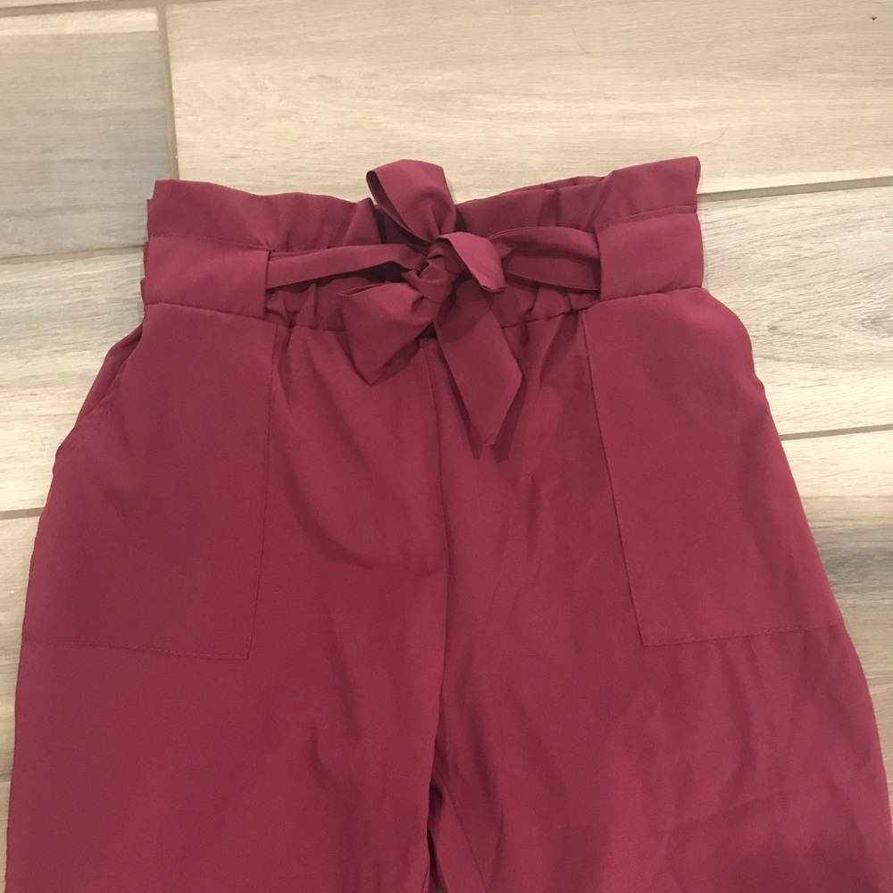Wine red high waisted pants - Picture 5 of 9